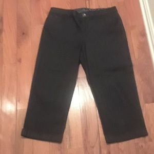 Black Denim cuffed Capri pant